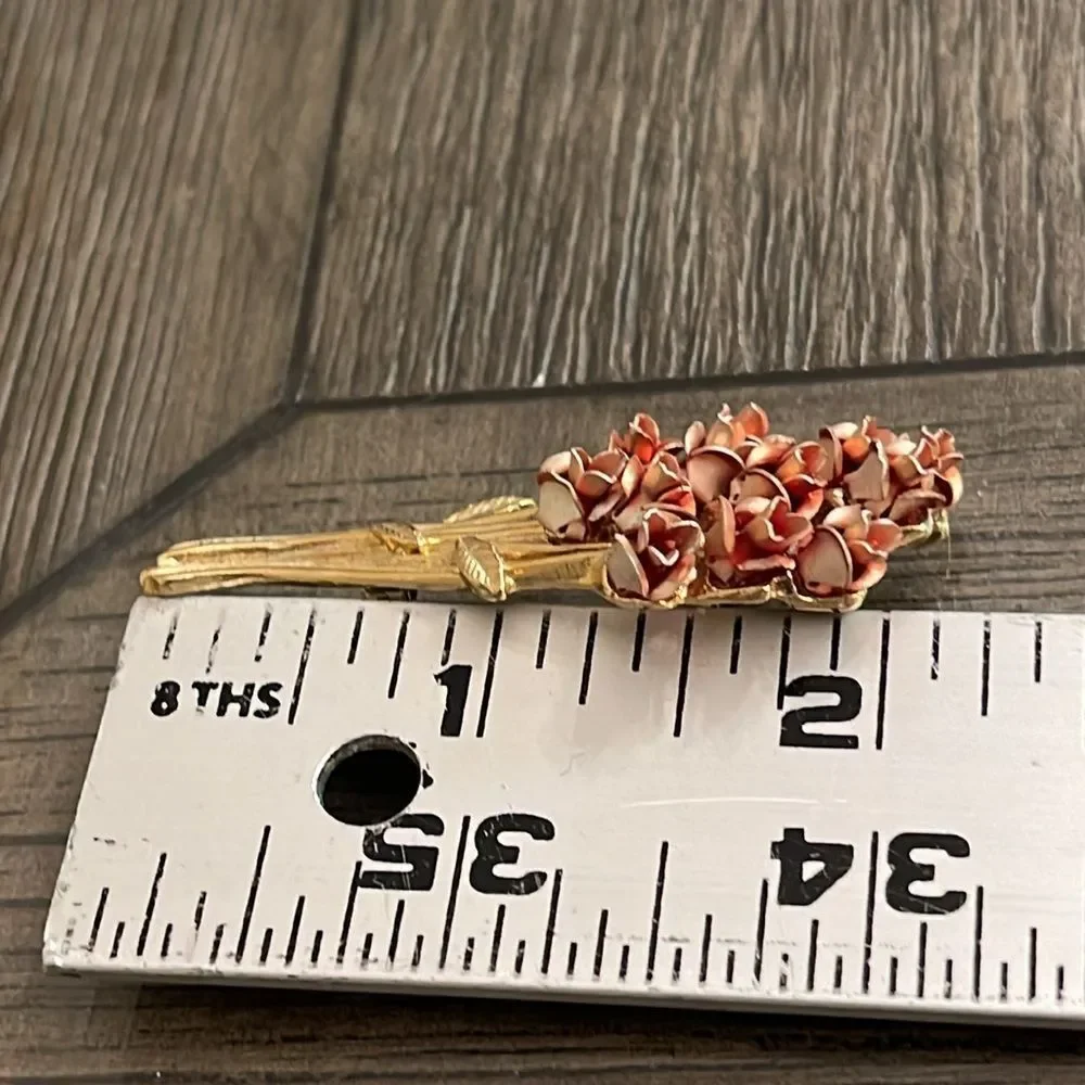 Vintage Rose Flower Pin DM 1997 “David Monn” Rose Bouquet